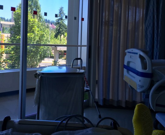 View from my hospital room, seeing the flag was much appreciated.