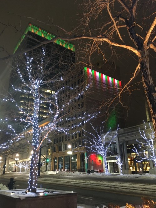 Bright lights and medium city.