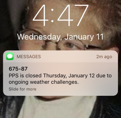 A cancelled school reminder came early. 