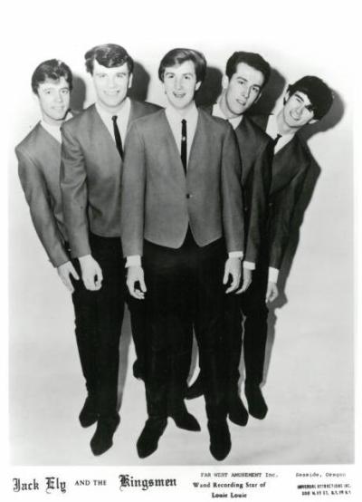 promotional photograph of Jack Ely and the Kingsmen with band members smiling in jackets and ties